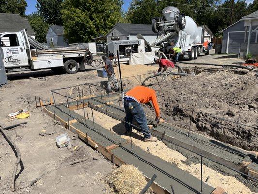 Detached garage footings