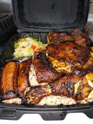 I had the jerk chicken and oxtails mix plate. Was soooo good