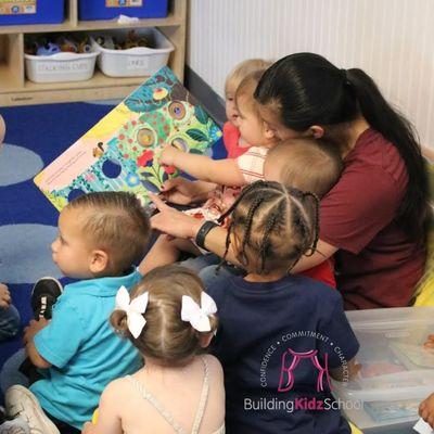 Our teachers love to read with kids. toddler care