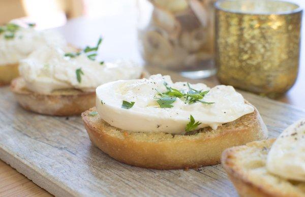 Truffle Burrata Garlic Crostini