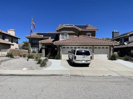 Completion of tile roof reset in Palmdale, CA