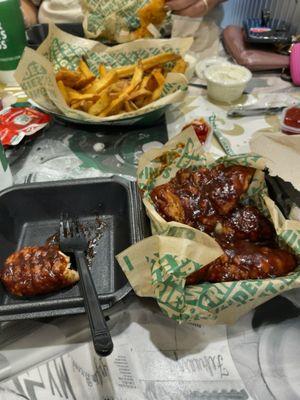 Wet tenders with Hickory BBQ