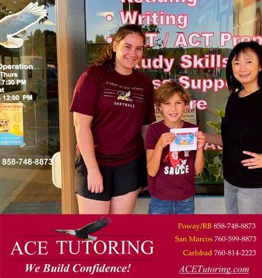 Congrats to Lucas for earning his $20 Target gift card! We're proud of your reading progress at ACE! #acetutoringfam #reading #writing #math