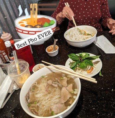 Pho with beef and tendon and Pork Vermicelli