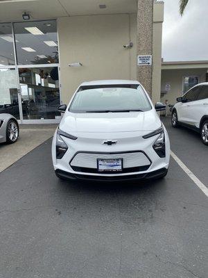 2023 Chevrolet Bolt EV 1LT in summit white color.