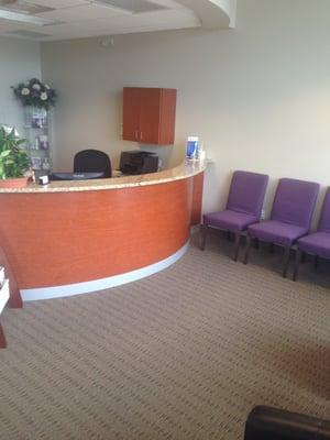 Our waiting room and front desk