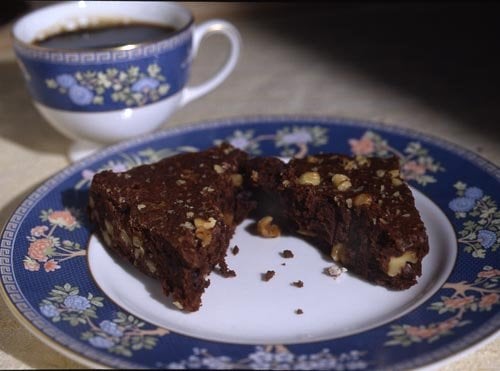 our fudgy walnut double chocolate brownie