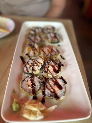 Deep fried sushi roll