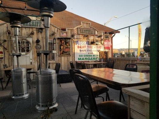 Nice eating area outside.