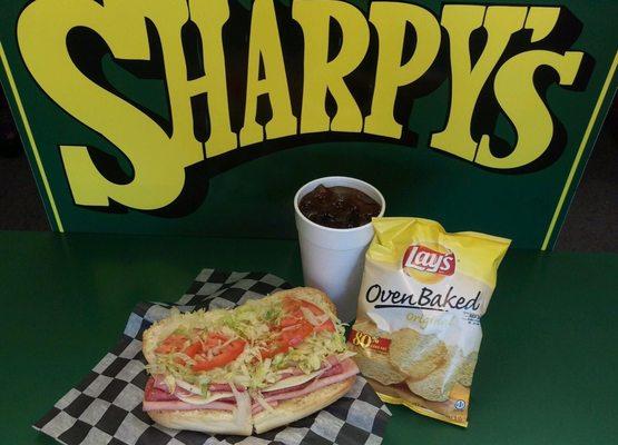 Every day at Sharpys from 11-3 any small sub, bag of chips and fountain drink is $5.95 ! We are on DeliverMeFood.com