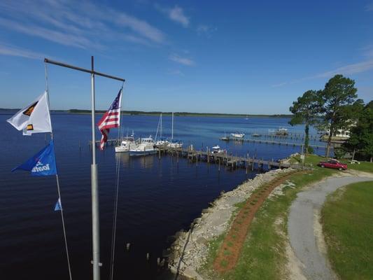 View of the beautiful Belhaven, NC coastline from the River Forest Manor & Marina.