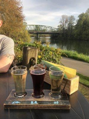 Cider flight with a view