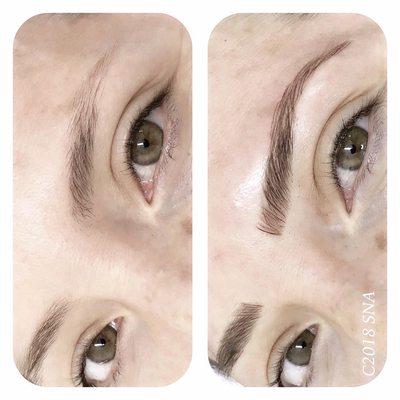 Microblading Eyebrows. The art of cosmetic tattoo.