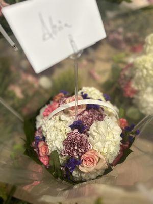 Floral arrangement in a basket