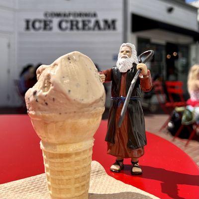 Moses and a mocha ice cream cone