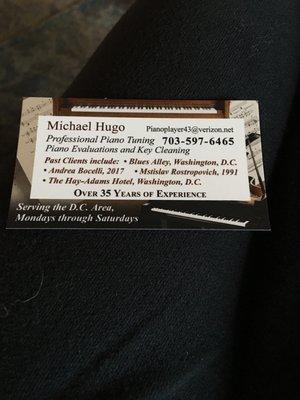 It's a business card.