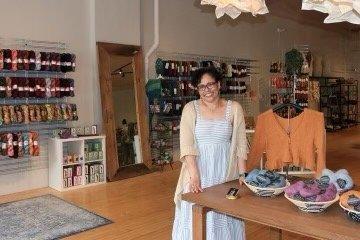 Lisa, the shop owner, in the new location.