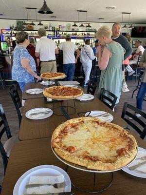 Pizza at the Riverside.