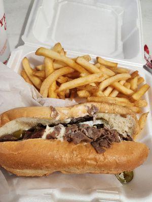 Chopped steak combo.