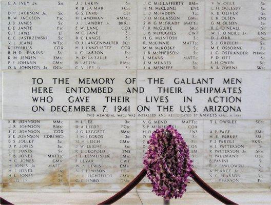 Memorial Wall of the U.S.S. Arizona Memorial