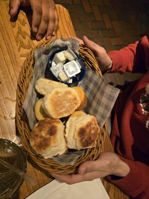 Biscuits and corn bread