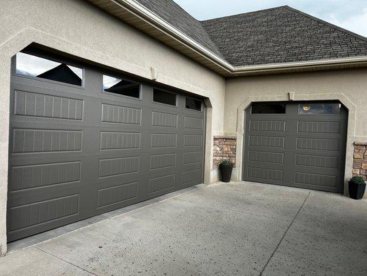 Garage Door Installation - Gray Garage Door with Windows