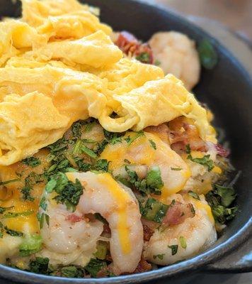 Shrimp and grits, a more complex version than normal but in the best of ways