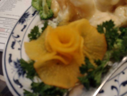 Radish flower on shrimp