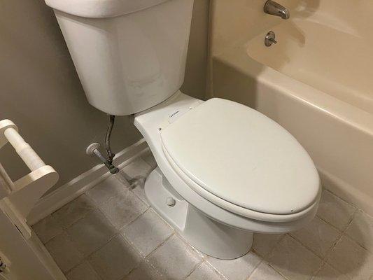 This toilet wasn't even connected to the floor I picked it up and it started to leak, they wouldn't even fix it, they could care less