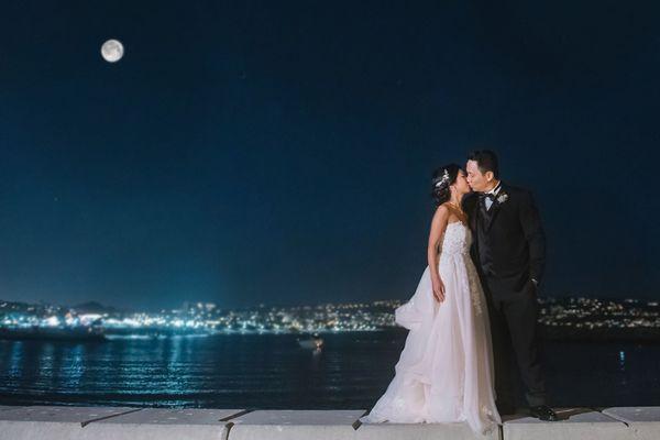 Redondo Beach Moonlit Wedding Reception at The Portofino Hotel