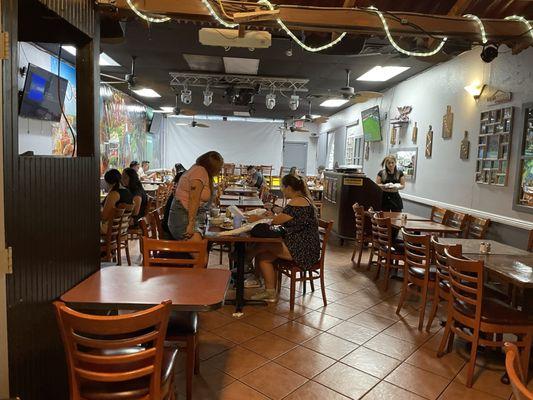 Inside dining area.