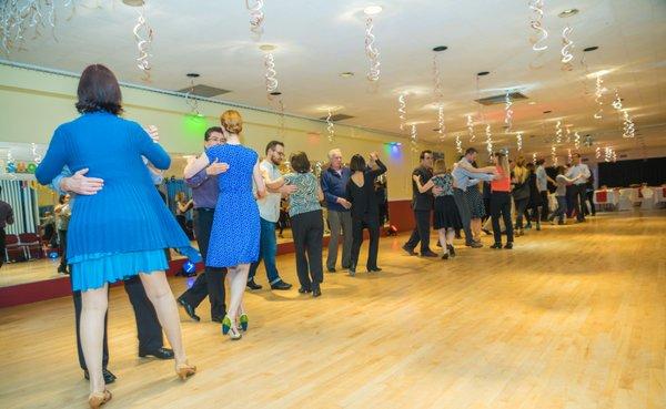 We offer a social dance party every month!