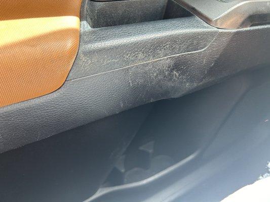 Grime still on interior door handle