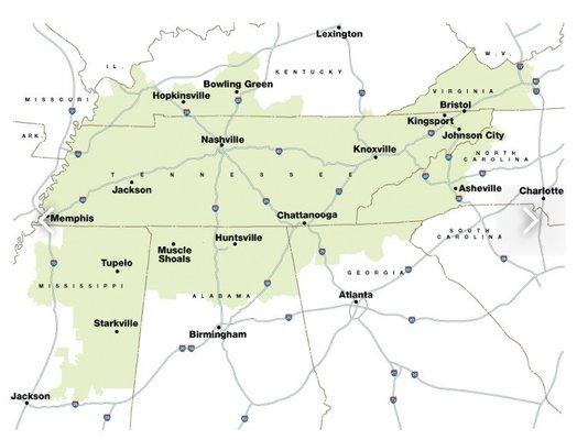 The area covered by TVA. Posted with review 02/26/23