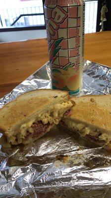 Mac daddy sandwich: Mac and cheese and ham ($7.95)