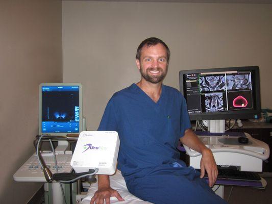 Dr. David Morris with our MRI/Ultrasound Fusion Biopsy machine at the Urology Surgery Center in Nashville, TN.