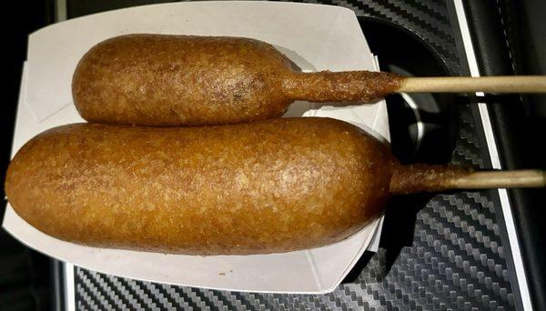 Jalapeño cheddar brat & milky way corn dog