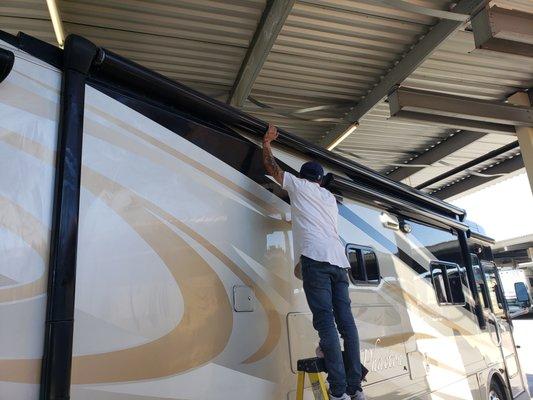 Our professional team can detail your RV in hours. Call or schedule online.