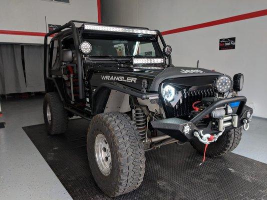 Jeep Wrangler in for a full interior and exterior detail.