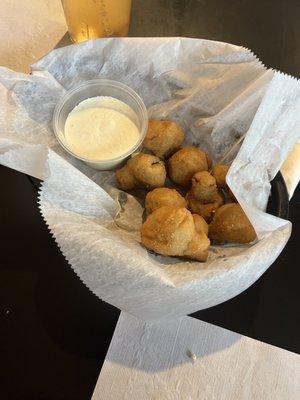 Fried mushrooms with ranch