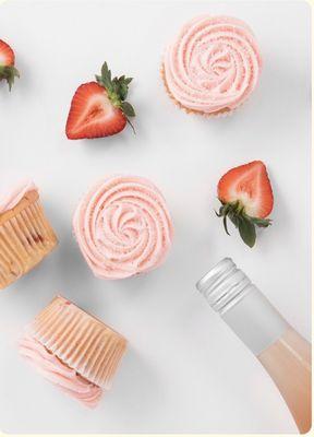 Strawberry Rosé Cupcake