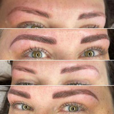 Before and immediately after my microblading appointment.