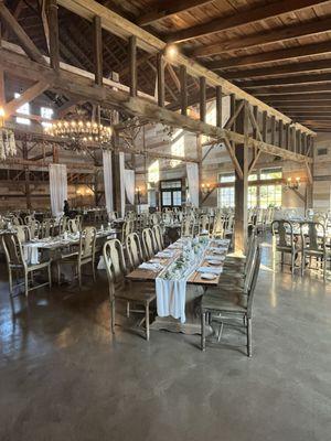 Inside the venue was a beautiful remodeled barn