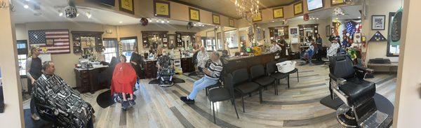 Four generations of family (from five to 93 years old) haircuts all at one time and one place - Big Shanty Barbershop!!