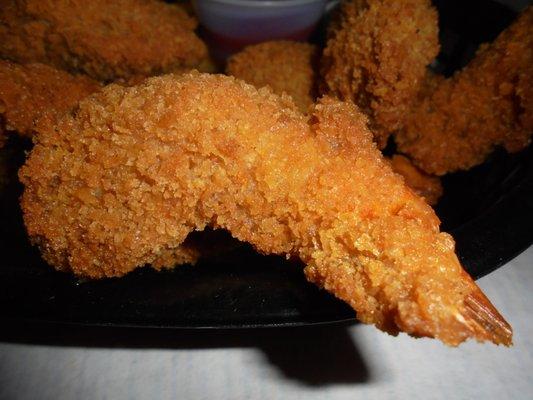 Fried shrimp, close-up.