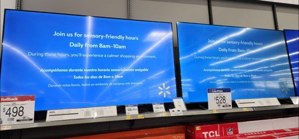 New sensory-friendly hours at all Walmarts (8am-10am)