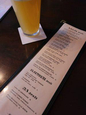 Beer menu