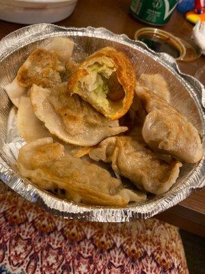 Fried dumplings and shrimp eggroll