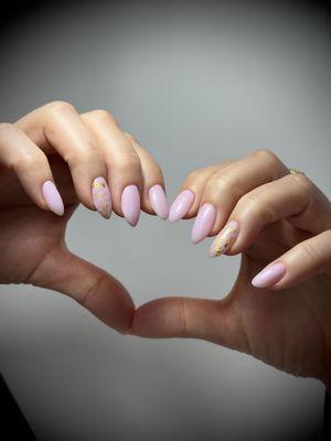 Natural nails with hard gel ...