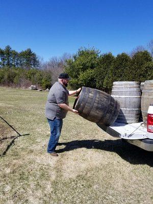 Rustic Barrel high tops and bar